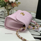 Mini Flap Bag Pink with top handle