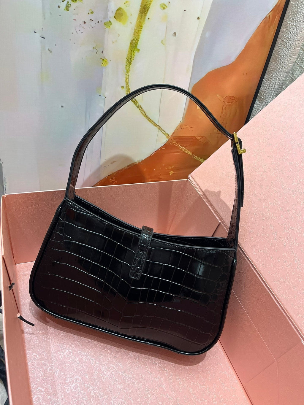 Croc-Embossed The 5 to 7 Hobo Bag
