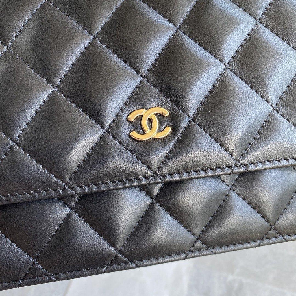 Wallet on chain WOC Black Lambskin