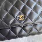 Wallet on chain WOC Black Lambskin