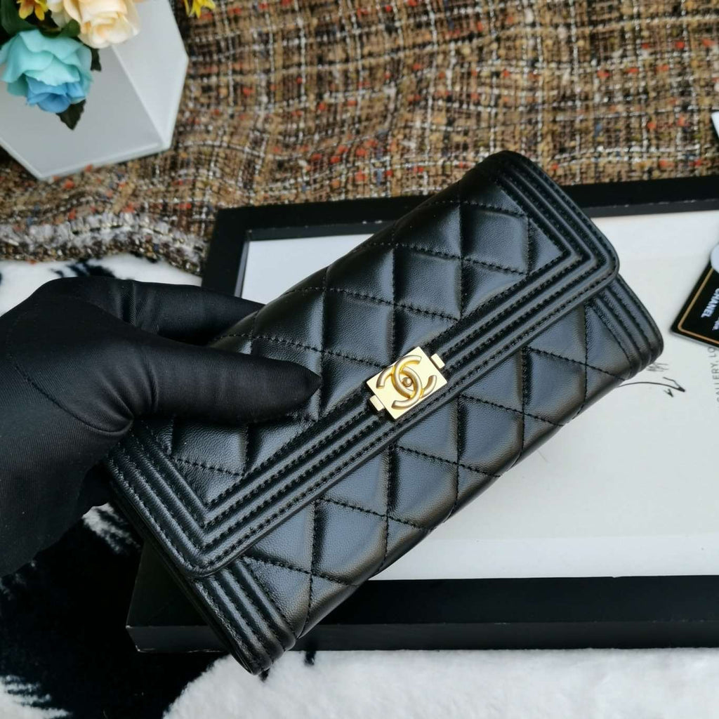 Boy long Flap Wallet Lambskin