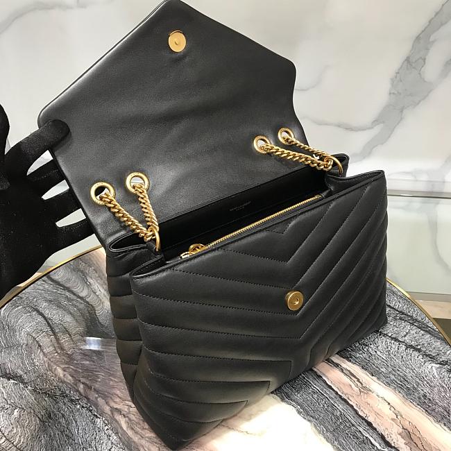 Medium 32 Loulou Bag Black in Gold 32x22x11cm