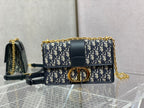 30 Montaigne Bag Oblique Blue Jacquard