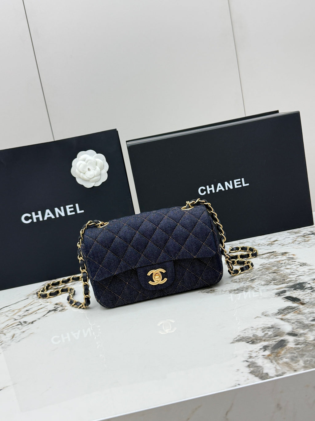 Square Mini Classic Flap Bag Velvet