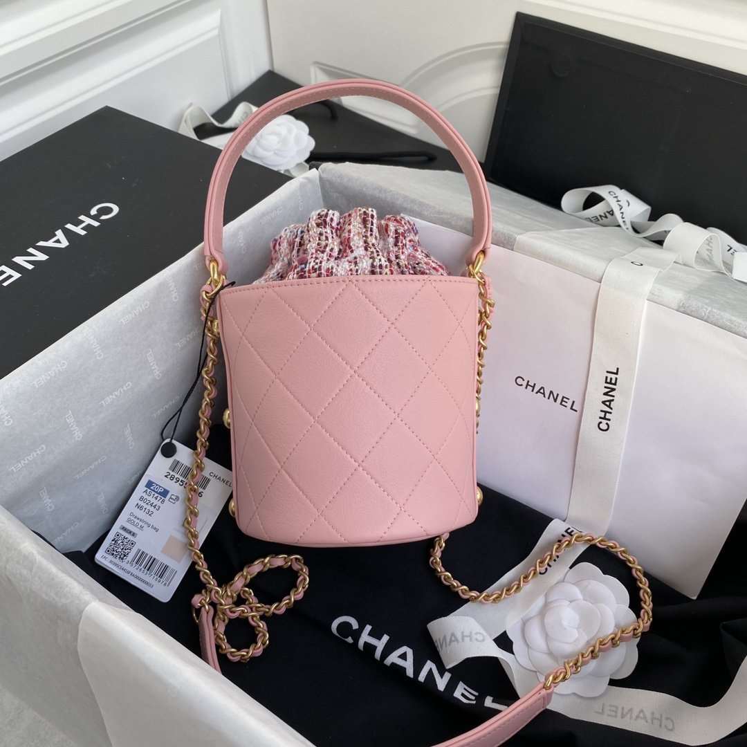 2020 Tweed Soul Bucket Bag Pink