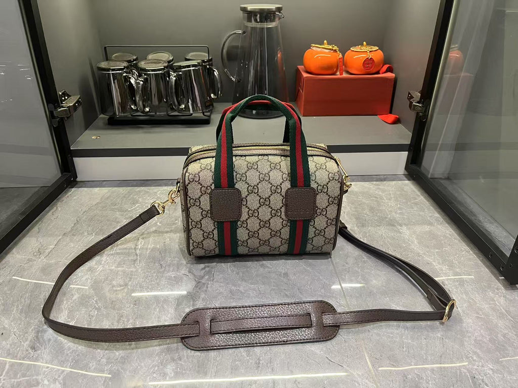 Mini GG Handbag - Beige and dark brown