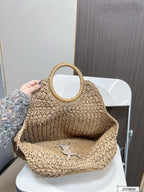 SAINT LAURENT Summer Raffia Tote Bag 41x37cm