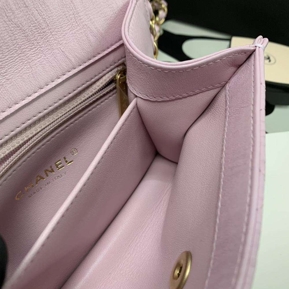 Mini Flap Bag Pink with top handle