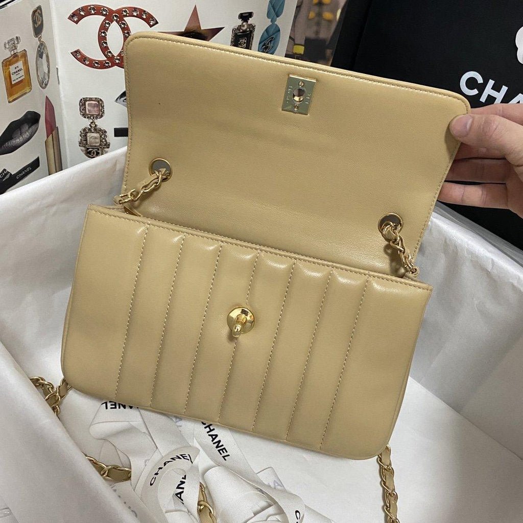 Vertical Quilted Flap Bag