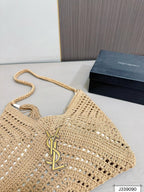 SAINT LAURENT Raffia Tote Bag Beach Casual 37x22cm