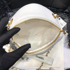 Runway white lambskin Leather Diamond Cut Bag Gold Chain