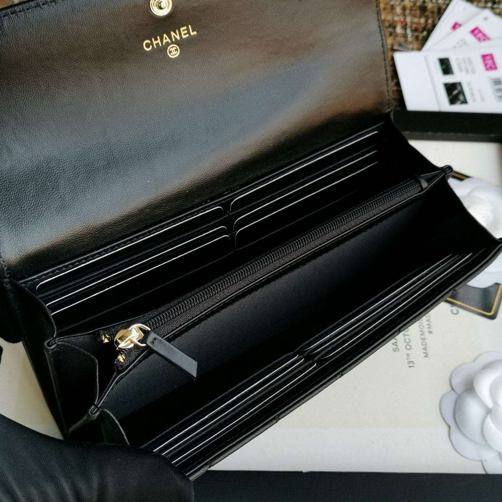 Boy long Flap Wallet Lambskin
