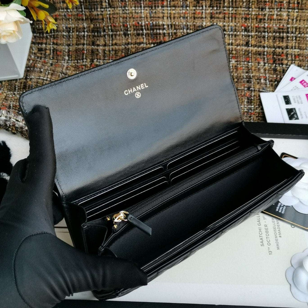 Boy long Flap Wallet Lambskin