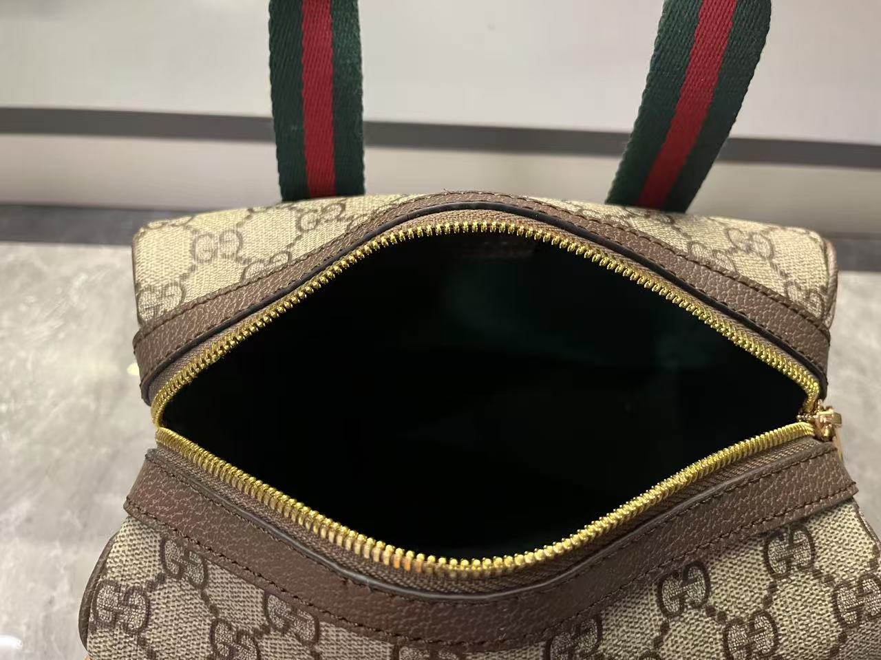 Mini GG Handbag - Beige and dark brown