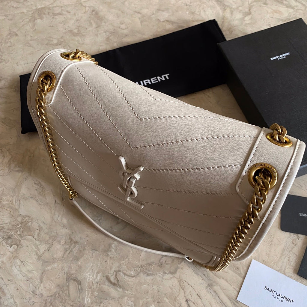 Niki Medium Chain Bag In Lambskin Blanc Vintage - 28 X 20 X 8.5 CM