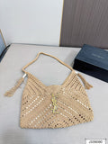 SAINT LAURENT Raffia Tote Bag Beach Casual 37x22cm