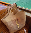 SAINT LAURENT Raffia Icare Tote Bag