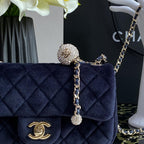 Square Mini Classic Flap Bag Velvet
