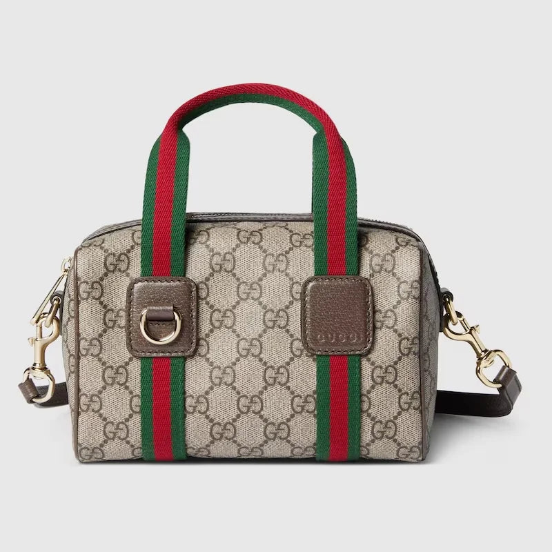 Mini GG Handbag - Beige and dark brown
