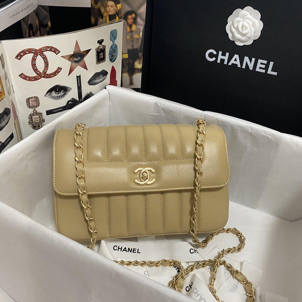 Vertical Quilted Flap Bag