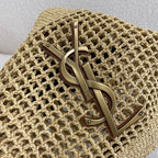 SAINT LAURENT Raffia Icare Tote Bag