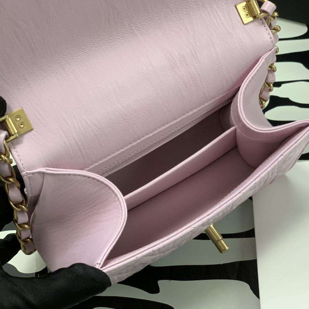 Mini Flap Bag Pink with top handle