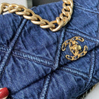 19 Denim Large Flap Bag
