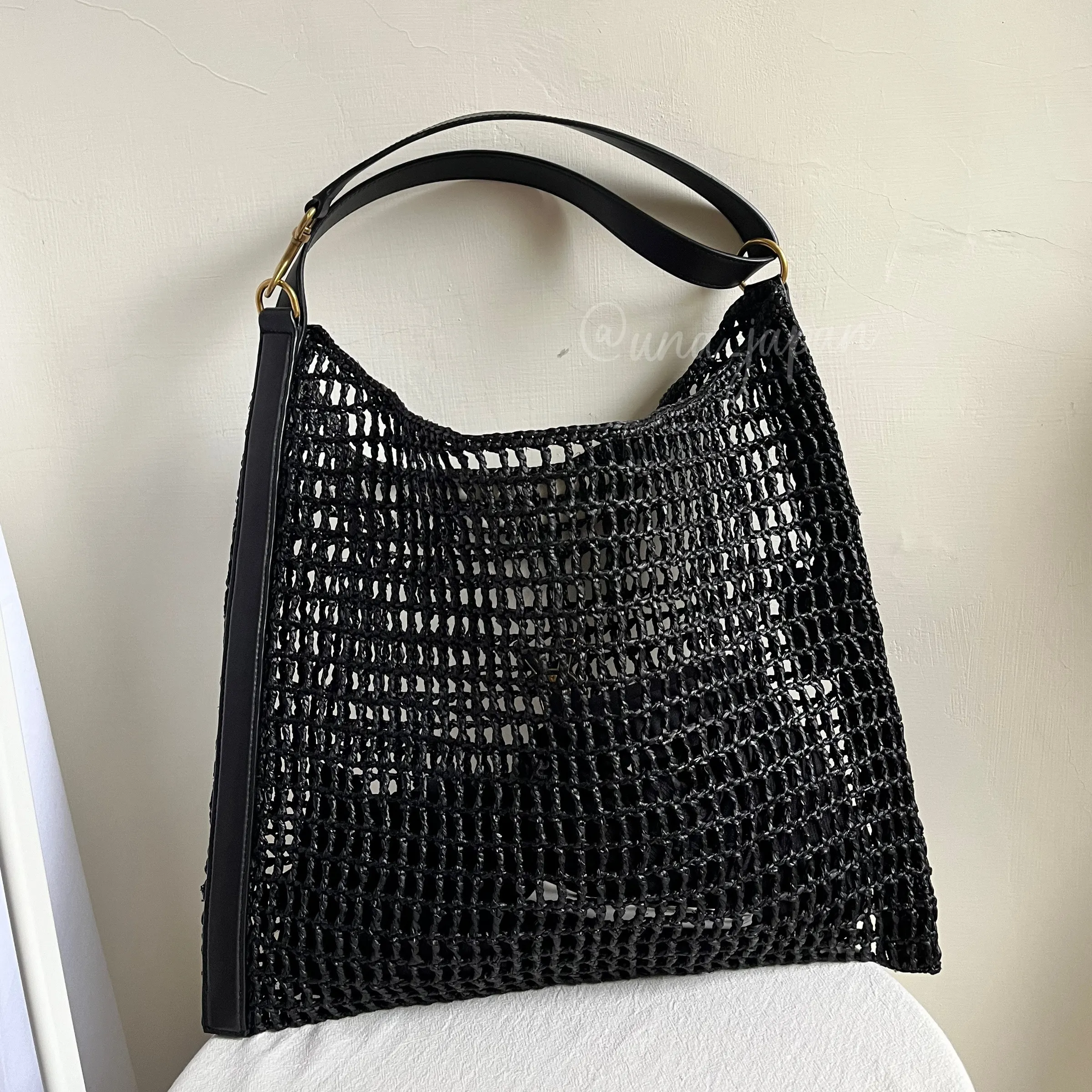 SAINT LAURENT Raffia tote Bag