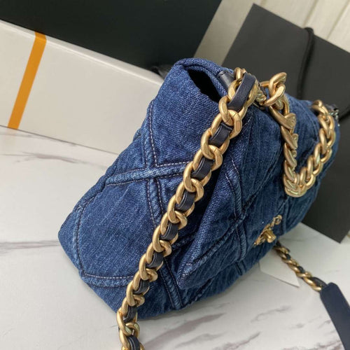 19 Denim Large Flap Bag