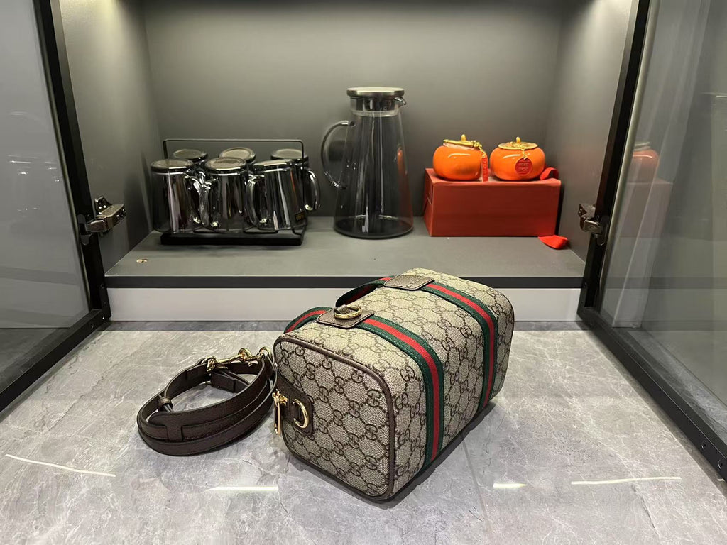 Mini GG Handbag - Beige and dark brown