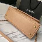 Flap Bag with Handle Beige