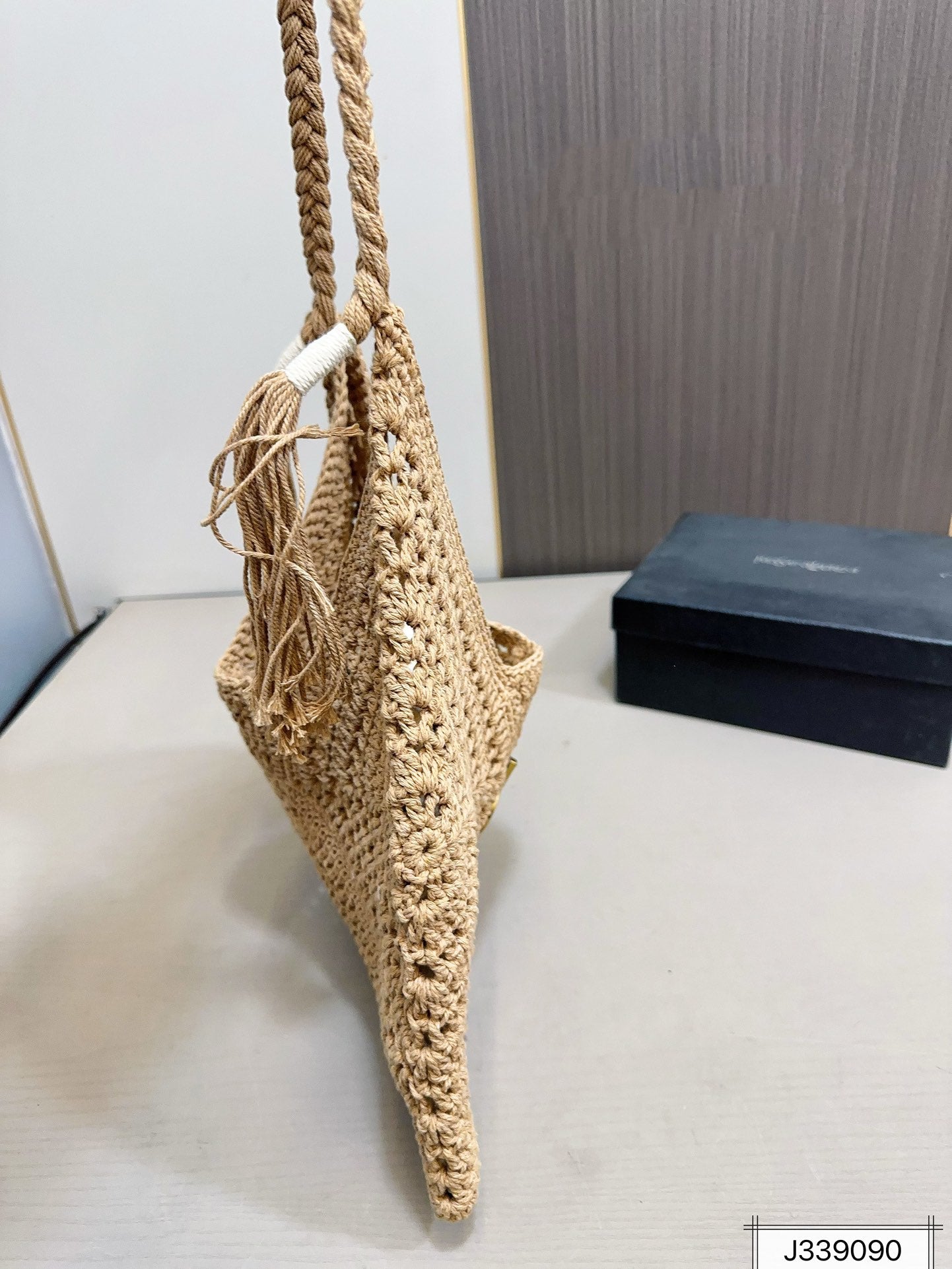 SAINT LAURENT Raffia Tote Bag Beach Casual 37x22cm
