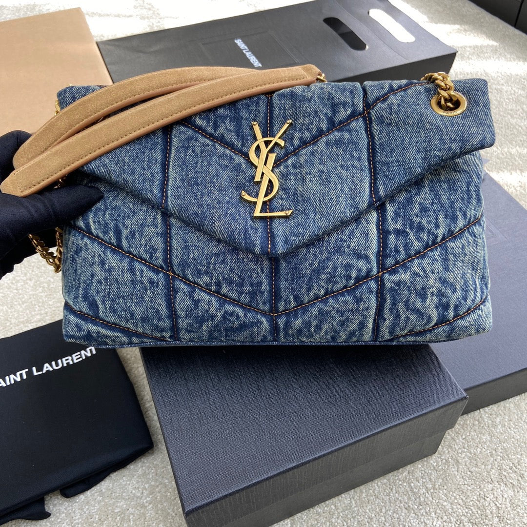 Puffer Denim Bag - 29???17???11cm