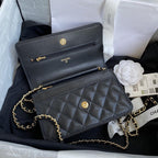 Wallet on chain WOC Black Lambskin