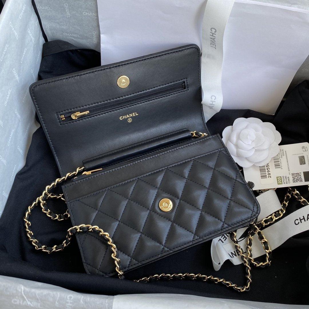 Wallet on chain WOC Black Lambskin