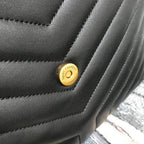 Medium 32 Loulou Bag Black in Gold 32x22x11cm