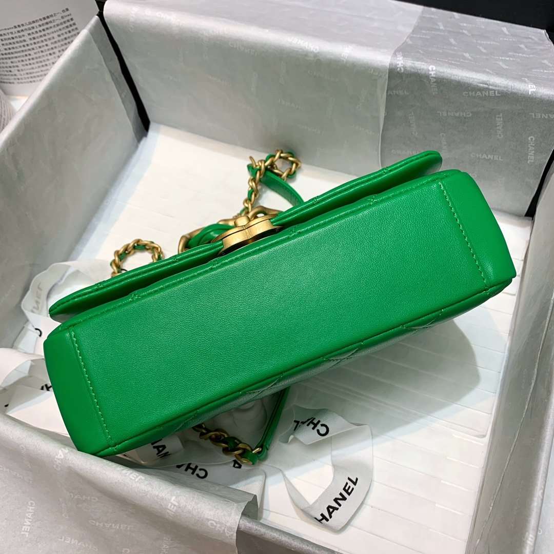 Flap Bag with chunky chain Green