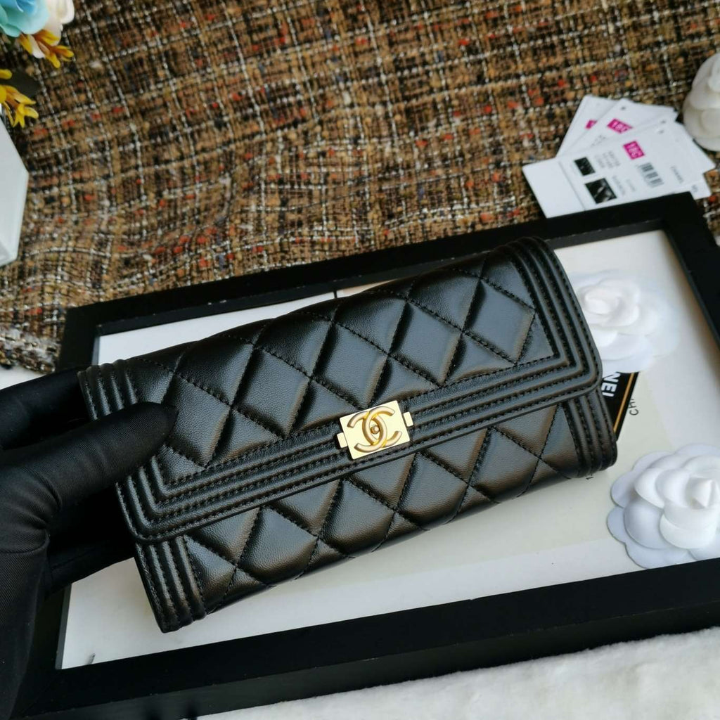 Boy long Flap Wallet Lambskin