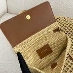 SAINT LAURENT Raffia Icare Tote Bag