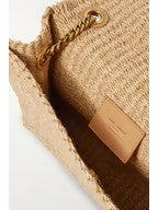 SAINT LAURENT Kate medium raffia shoulder Bag