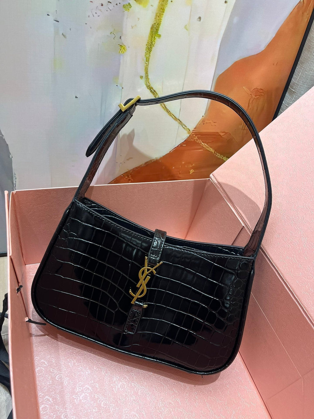 Croc-Embossed The 5 to 7 Hobo Bag