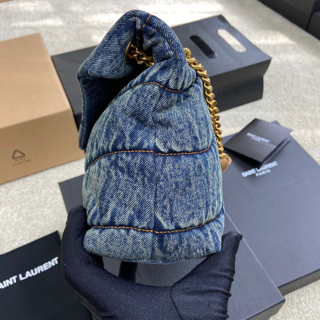 Puffer Denim Bag - 29???17???11cm