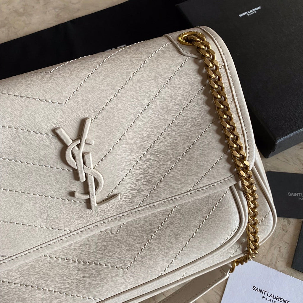 Niki Medium Chain Bag In Lambskin Blanc Vintage - 28 X 20 X 8.5 CM
