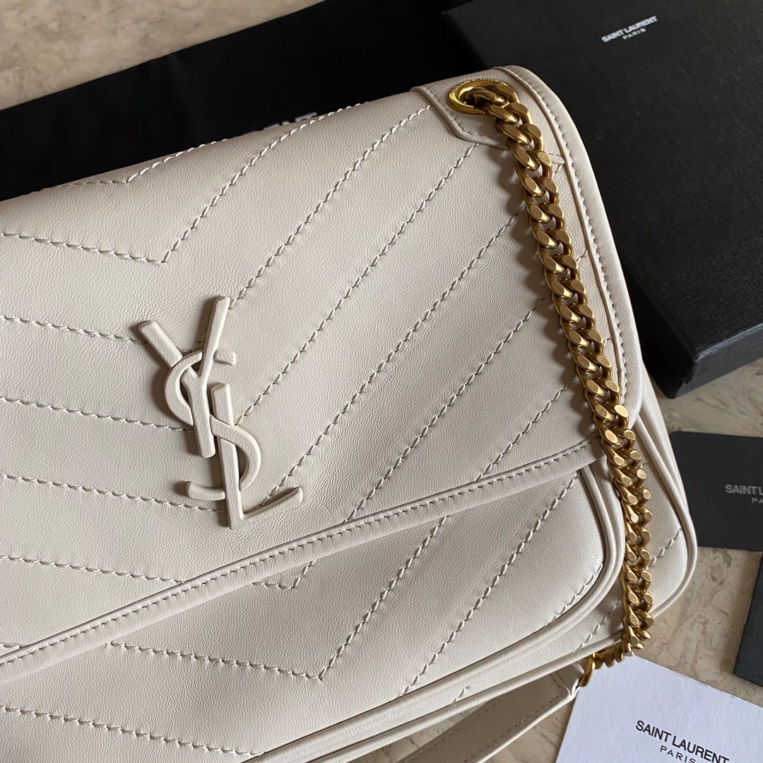 Niki Medium Chain Bag In Lambskin Blanc Vintage - 28 X 20 X 8.5 CM