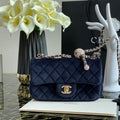 Square Mini Classic Flap Bag Velvet