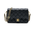 23c Mini Flap Bag Chain Grained Calfskin Black