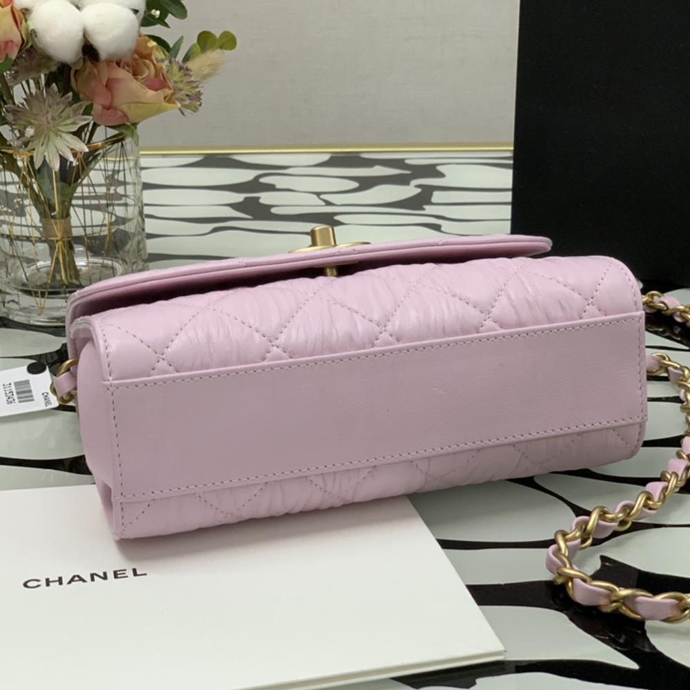 Mini Flap Bag Pink with top handle