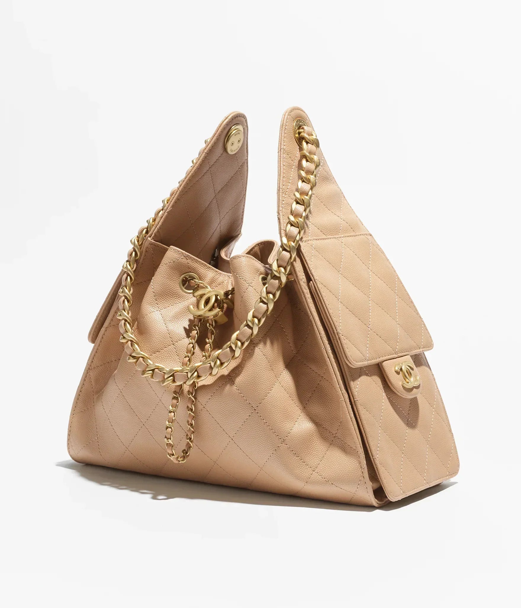 Mini 25 Quilted Leather Handle Shoulder Bag with Chain Strap (20 x 22 x 12.5) cm