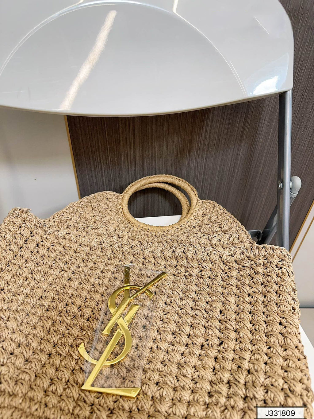 SAINT LAURENT Summer Raffia Tote Bag 41x37cm