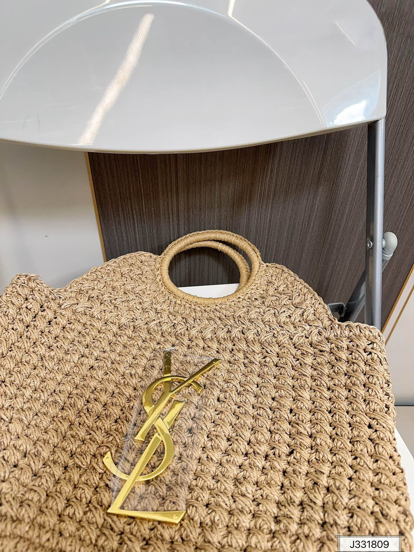 SAINT LAURENT Summer Raffia Tote Bag 41x37cm